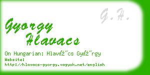 gyorgy hlavacs business card